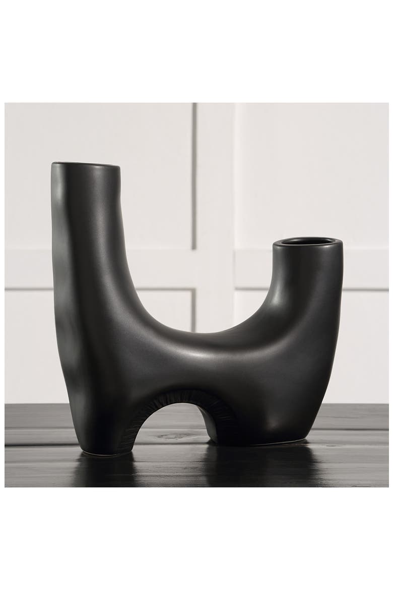 Doppio Decorative Vase, Alternate, color, BLACK