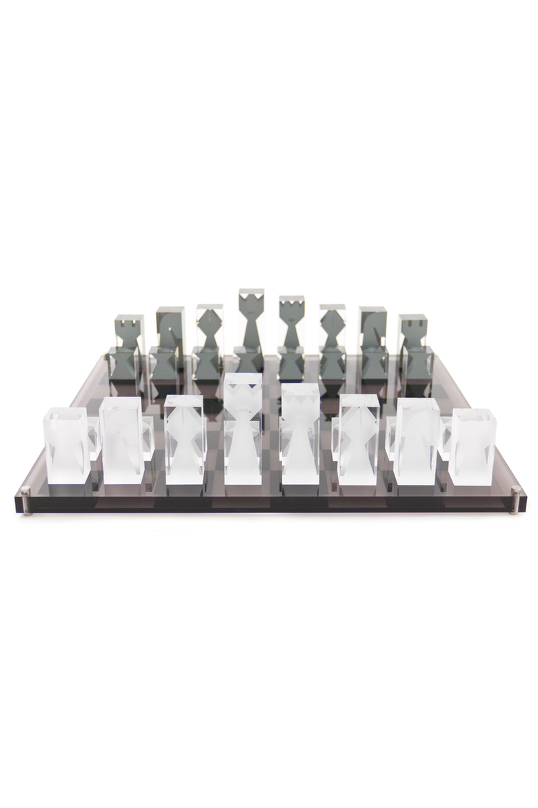 Acrylic Chess Set, Main, color, Smoke / Clear