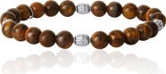 Lucky Brand Tigers Eye Beaded Elastic Bracelet