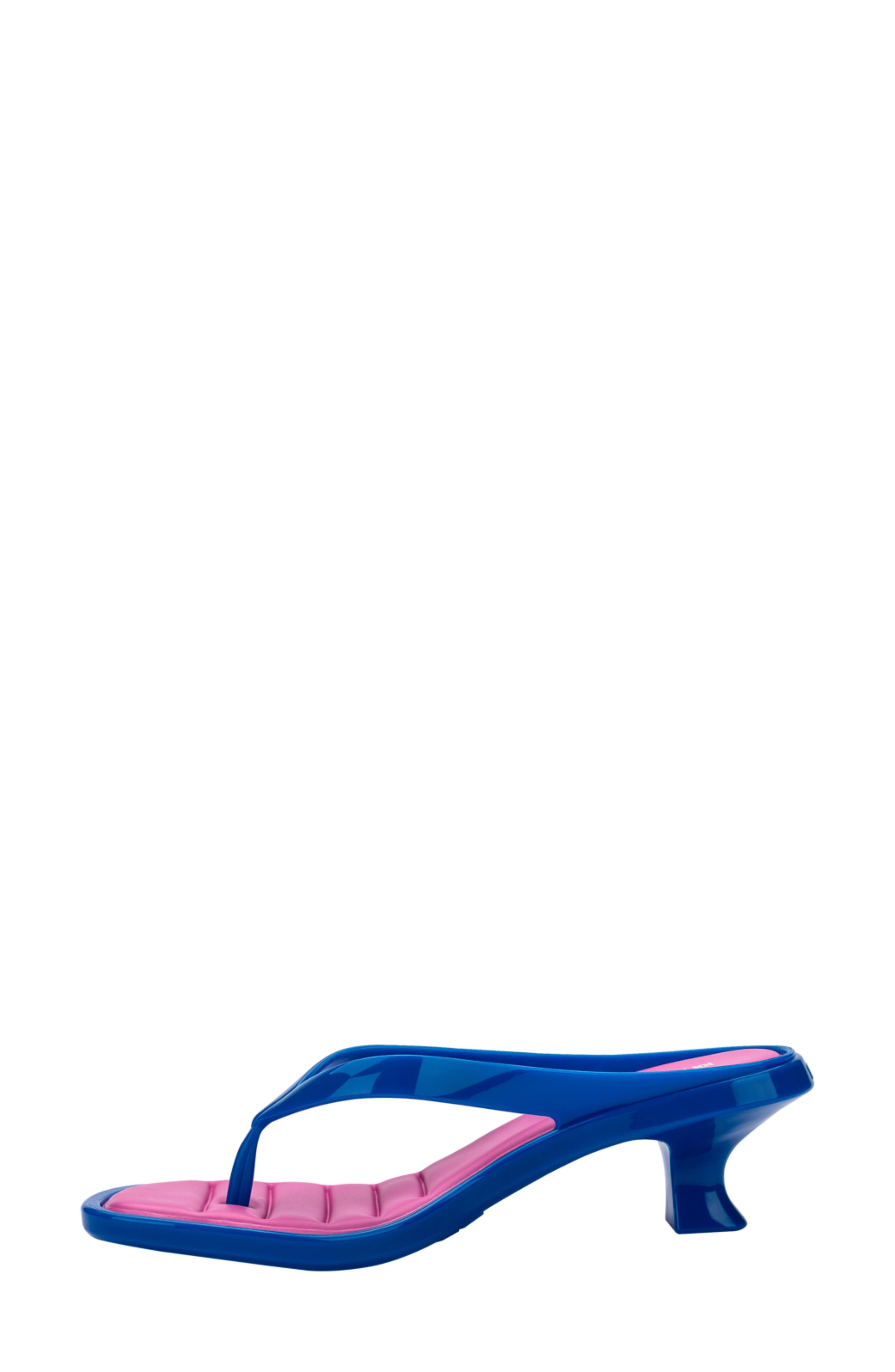 Kitten Heel Flip Flop, Alternate, color, BLUE/LILAC