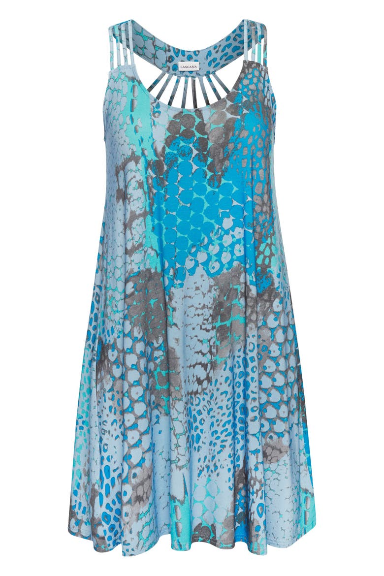 Strappy Detail Dress, Alternate, color, Blue Multi