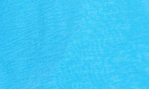 Nzt By Nic+zoe Ruched Elbow Sleeve Split V-neck T-shirt In Electric Blue