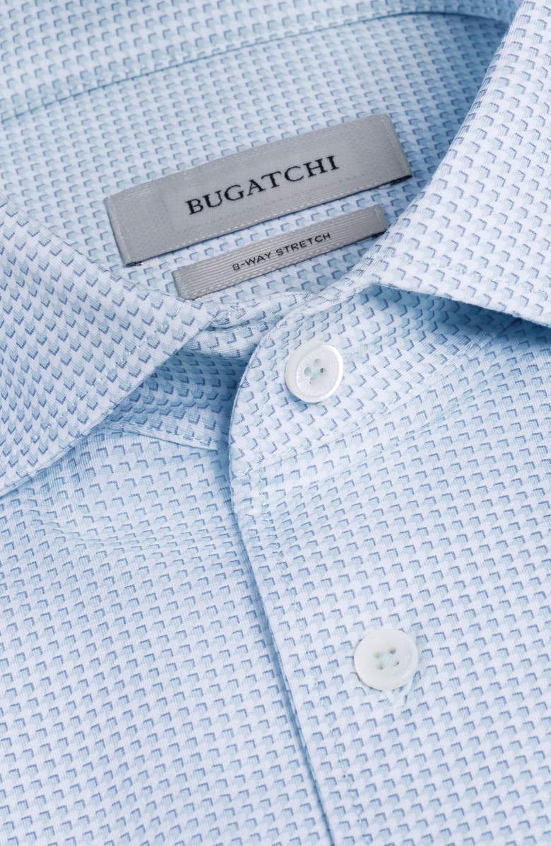 Bugatchi Devon OoohCotton<sup>®</sup> Optical Grid Print Button-Up Shirt, Alternate, color, Seafoam