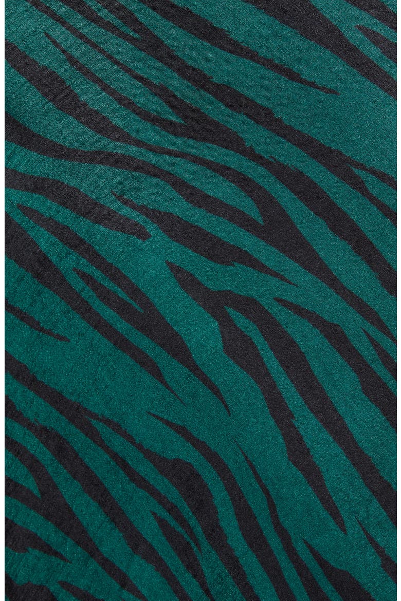 Zebra Print Bias Cut Satin Skirt, Alternate, color, GREEN ZEBRA