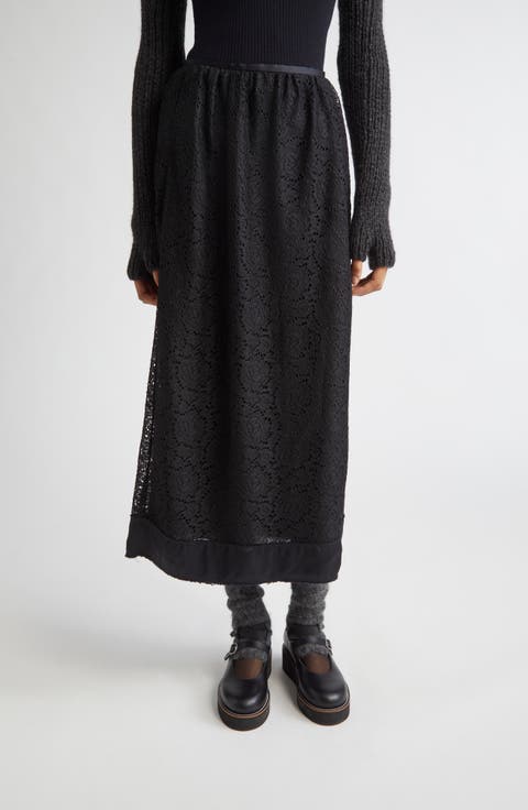 Carnation Lace Column Skirt