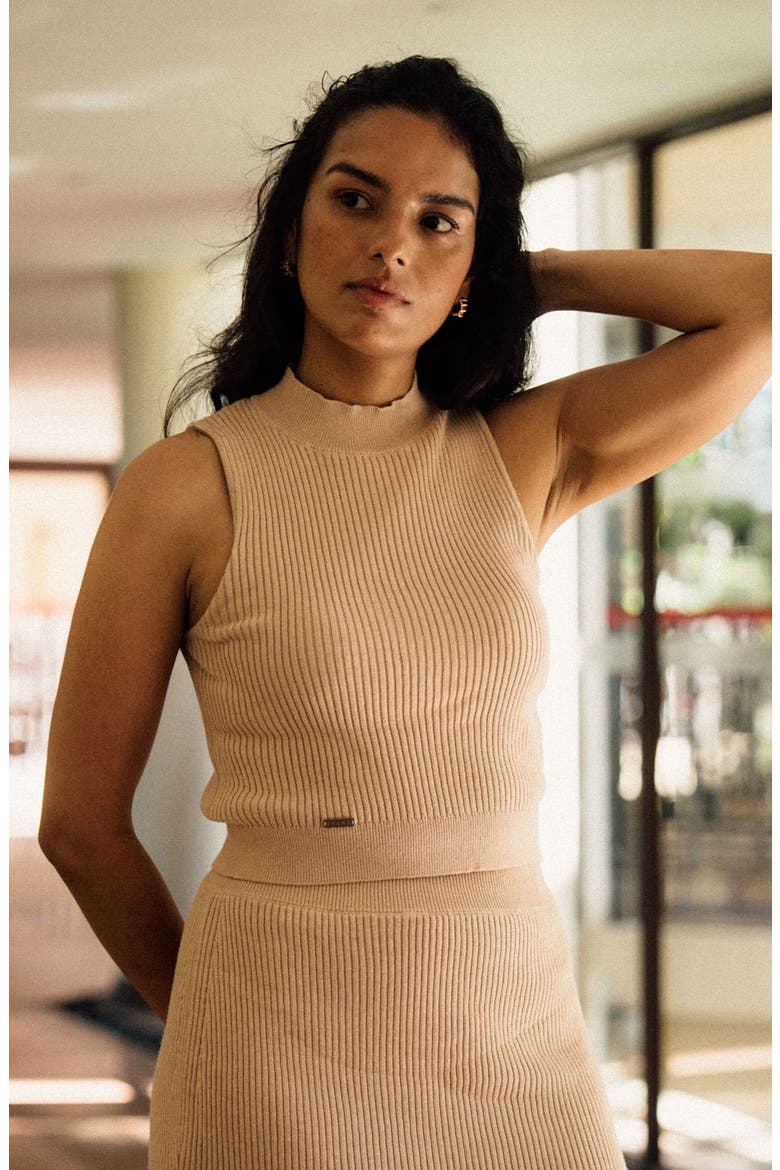 Sera Rib Knit Tank, Alternate, color, Tan