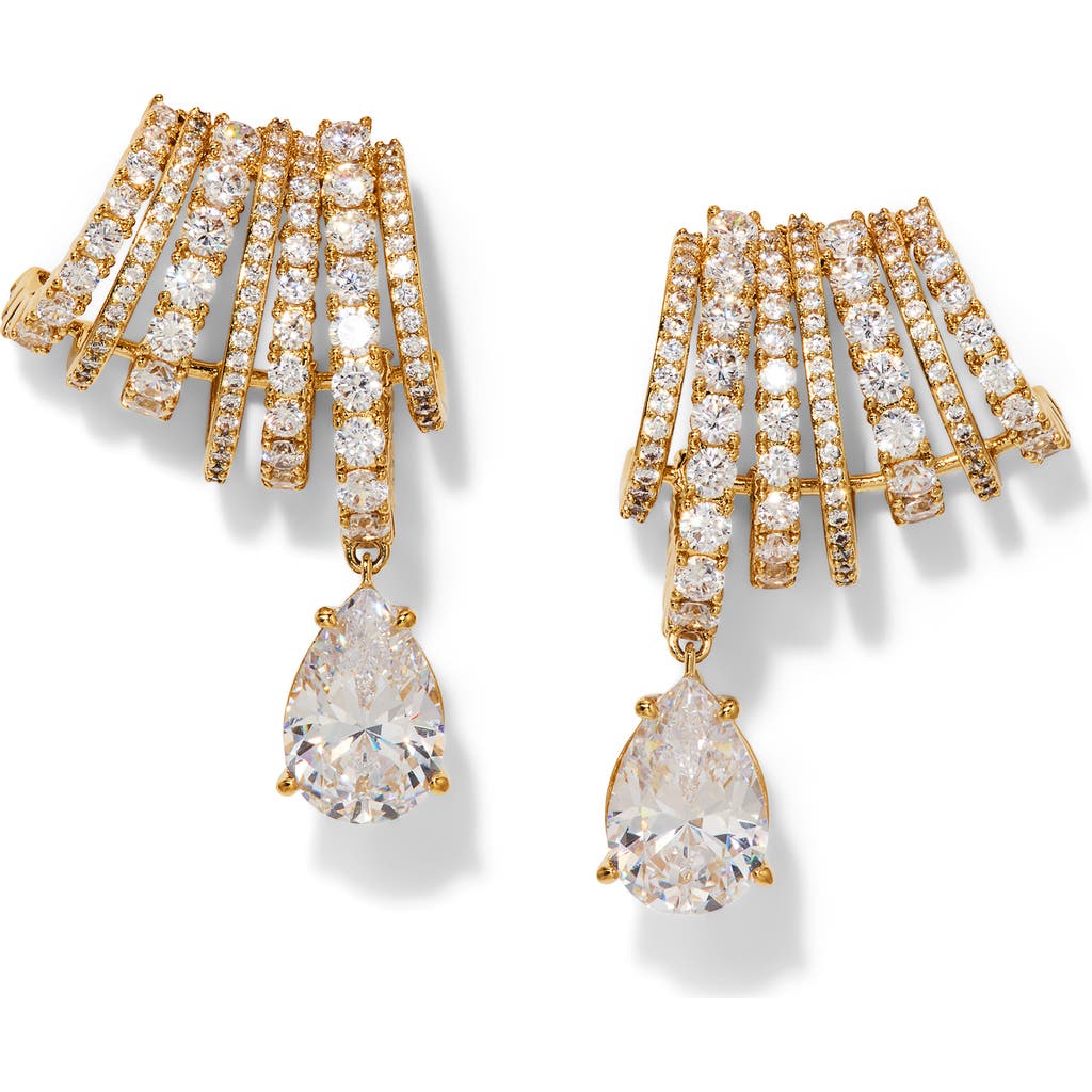 Nadri Bonne Anne Cubic Zirconia Climber Earrings In Multi