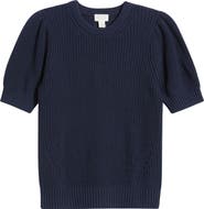 Caslon® Elbow Sleeve Cotton Sweater