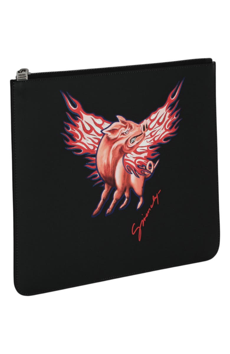 Givenchy Zodiac Pig Zip Pouch, Alternate, color, Black Multi