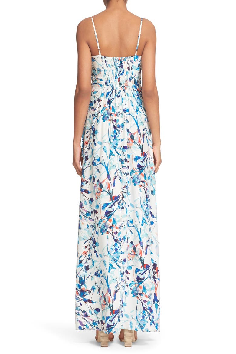 'Virginia' Lace-Up Silk Maxi Dress, Alternate, color, CATALONIA