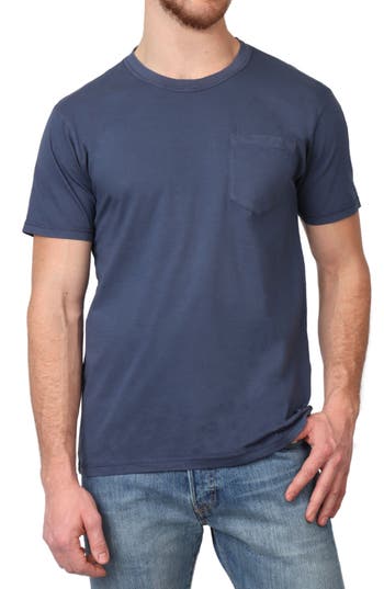 Tailorbyrd Pigment Dyed Pocket T-shirt In Navy