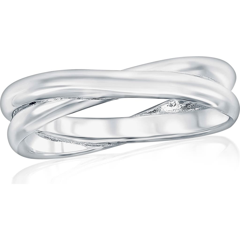 Simona Crossover Ring In Silver