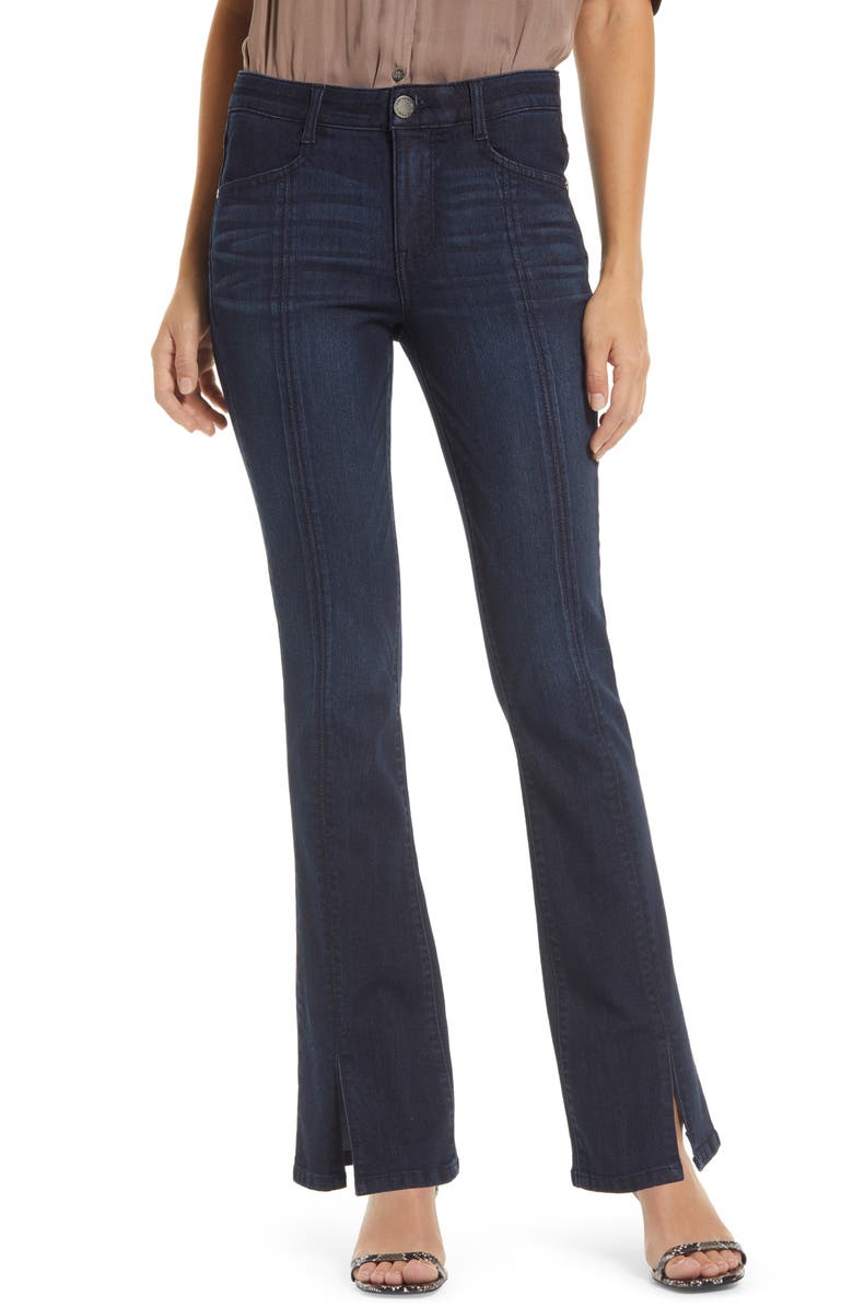 Wit & Wisdom Ab-Solution Itty Bitty High Waist Slit Hem Bootcut Jeans, Main, color, 