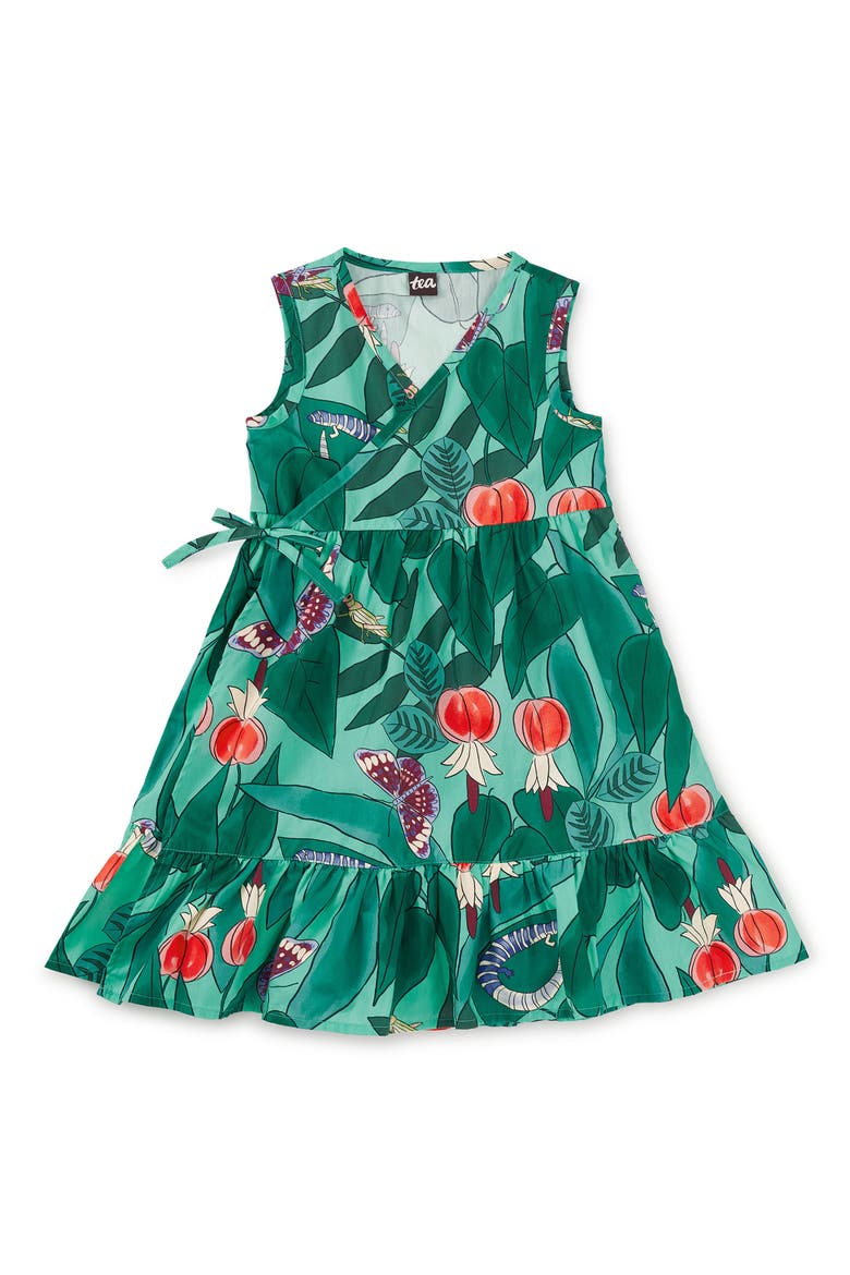 Sleeveless Wrap Dress, Main, color, Jungle Botanical