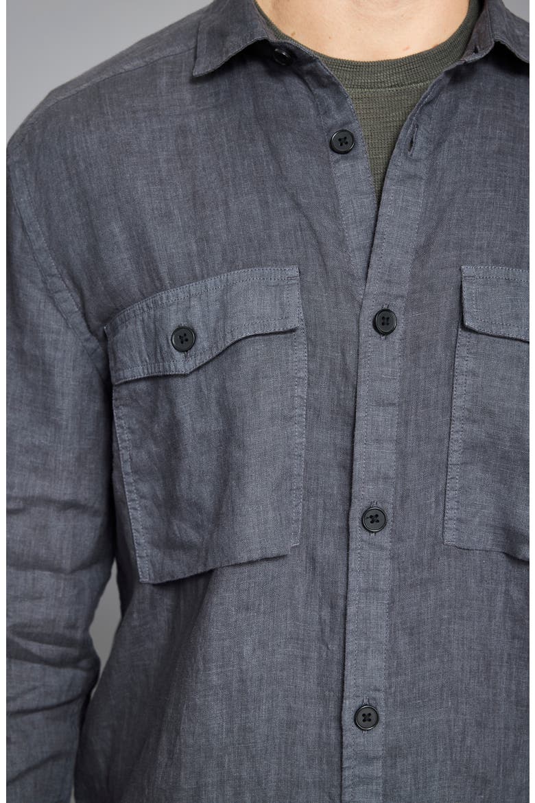 Linen Carpenter Overshirt, Alternate, color, ASPHALT