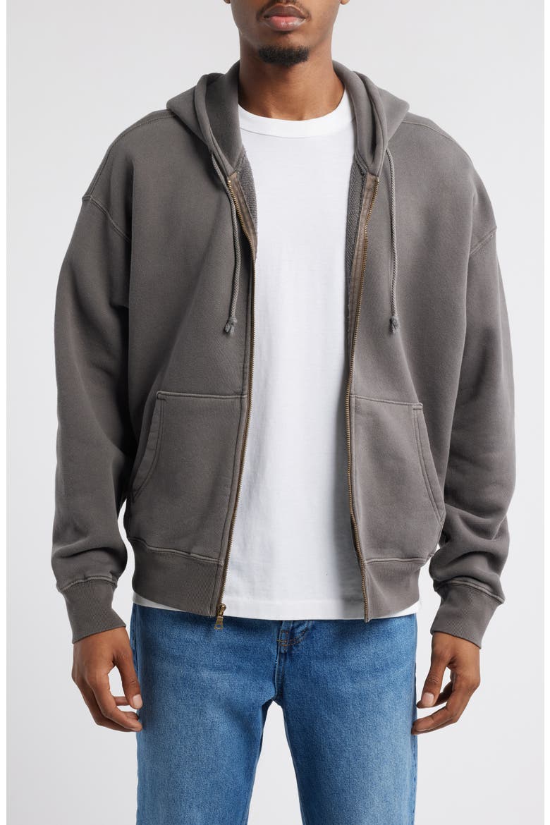 Core Oversize Terry Full Zip Hoodie, Main, color, VINTAGE GREY