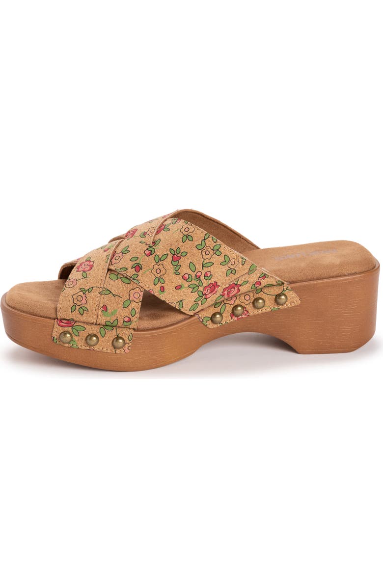 MUK LUKS Cadence Wedge Sandal, Alternate, color, Natural Floral