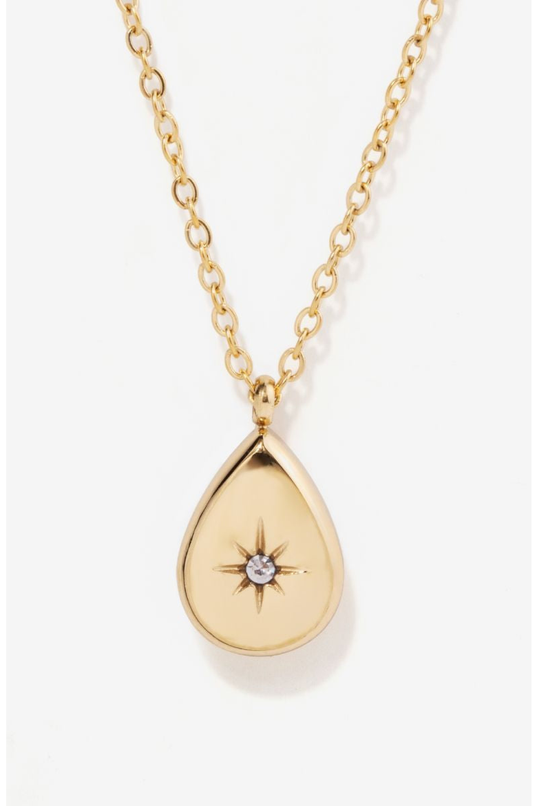 Hayley Teardrop Necklace, Main, color, Gold