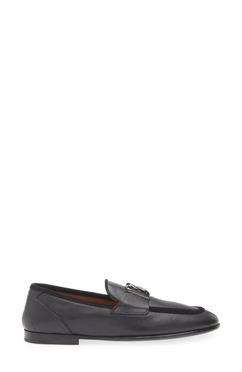 Dolce & Gabbana Moccasin With Logo Plaque In Nero