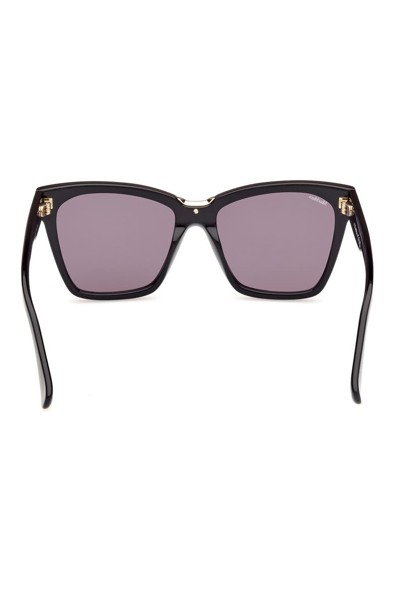 55mm Cat Eye Sunglasses, Alternate, color, SHINY BLACK / SMOKE