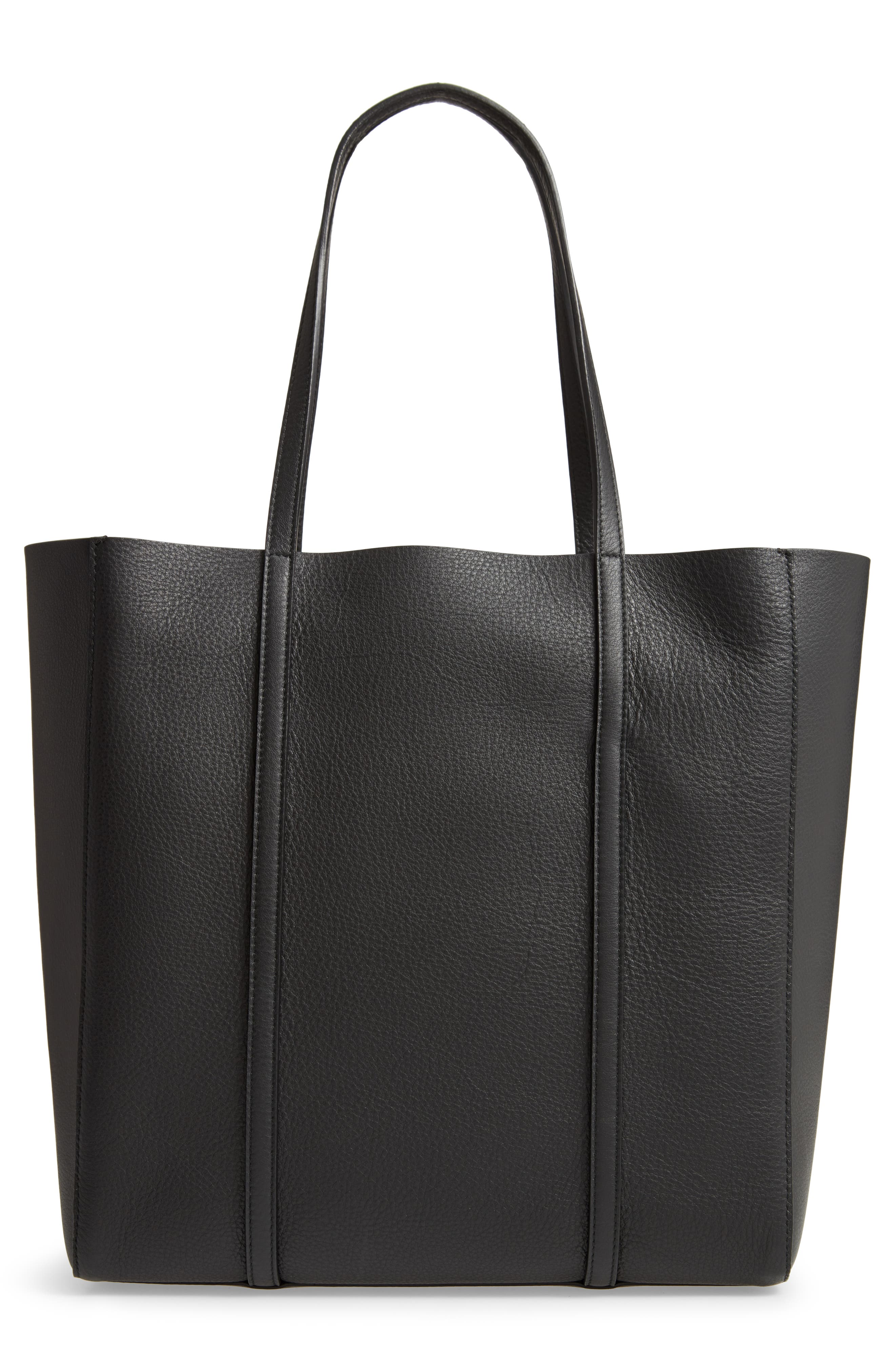 Balenciaga Small Everyday Logo Calfskin Tote, Alternate, color, 