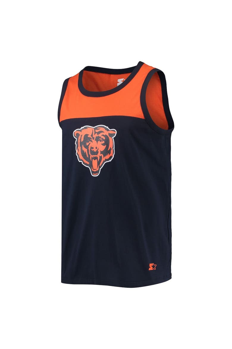 Men's Starter Navy/Orange Chicago Bears Team Touchdown Fashion Tank Top, Alternate, color, Navy