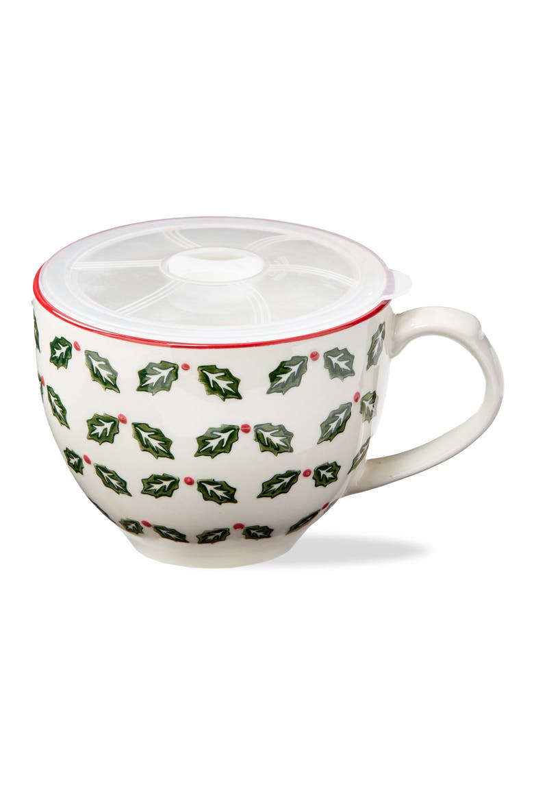Tis The Season Soup Mug with Lid Dishwasher Safe Drinkware, Main, color, White