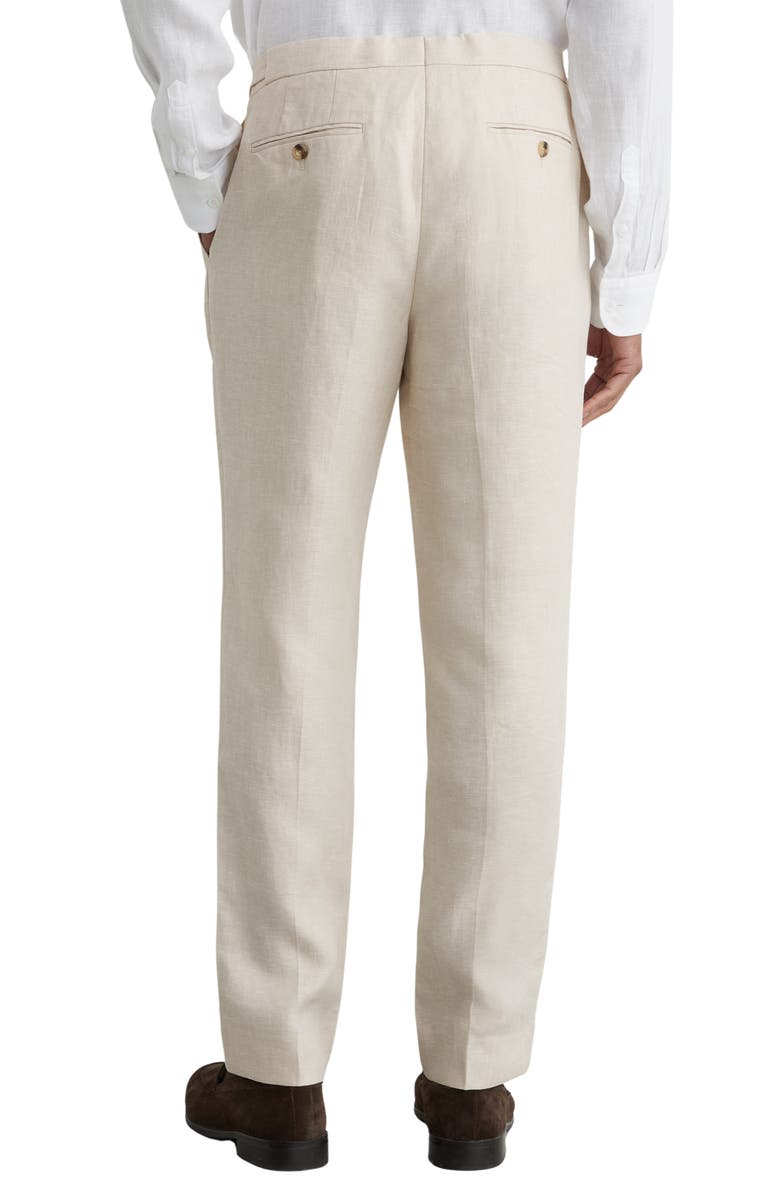 Reiss Atlantic Tailored Fit Linen Pants, Alternate, color, Stone