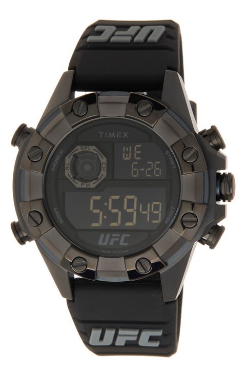 x UFC Kick INDIGLO Silicone Strap Watch, 49mm