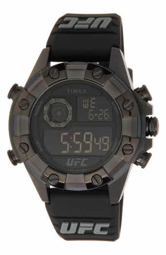 Timex® x UFC Kick INDIGLO Silicone Strap Watch, 49mm