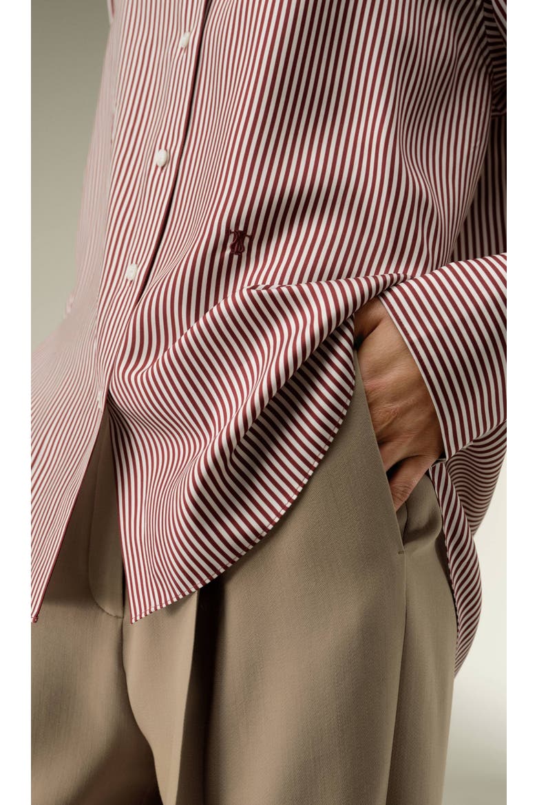Women's Ancora Red Oversized Striped Shirt, Alternate, color, Red-White Pinstripes