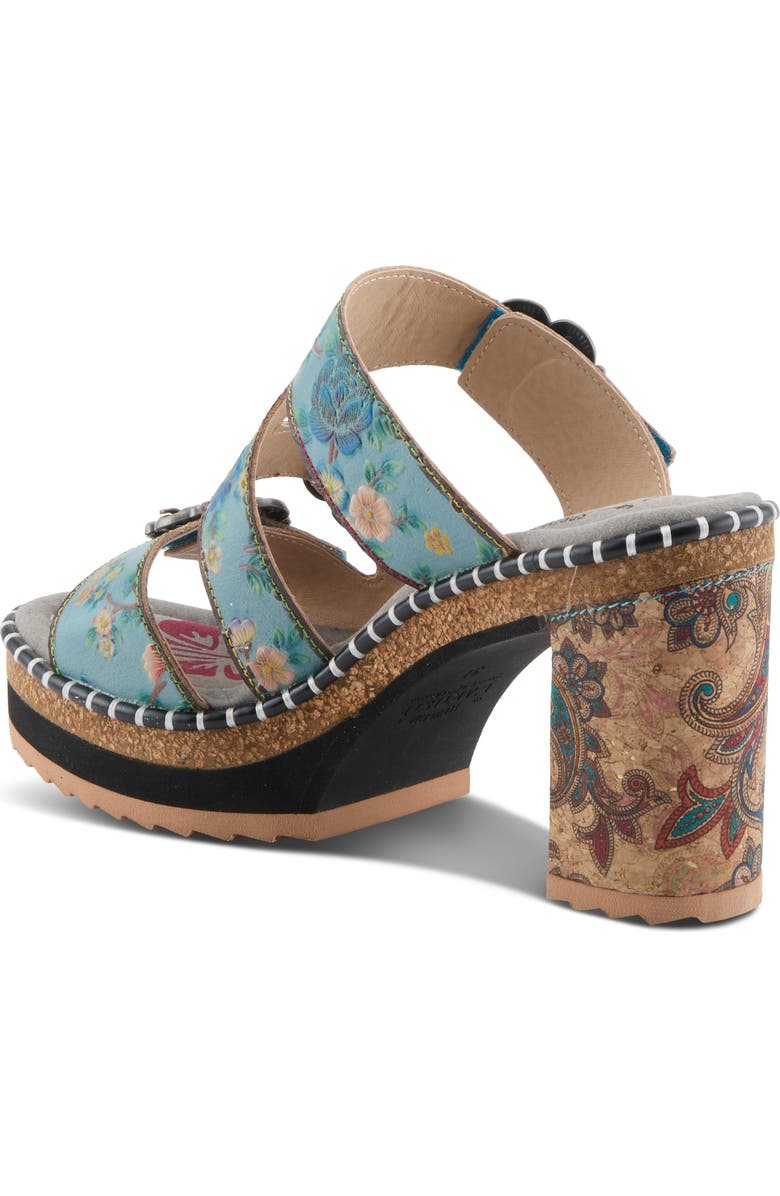 L'Artiste by Spring Step Milemarker Platform Slide Sandal, Alternate, color, Blue Multi