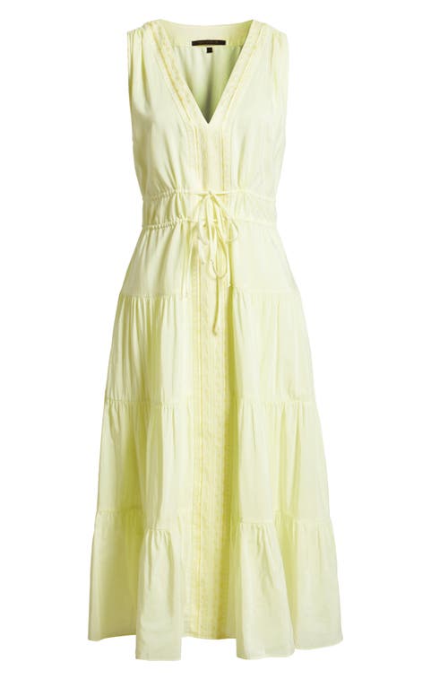 Kobi Halperin Lace Detail Sleeveless Cotton Midi Dress In Pastel Yellow