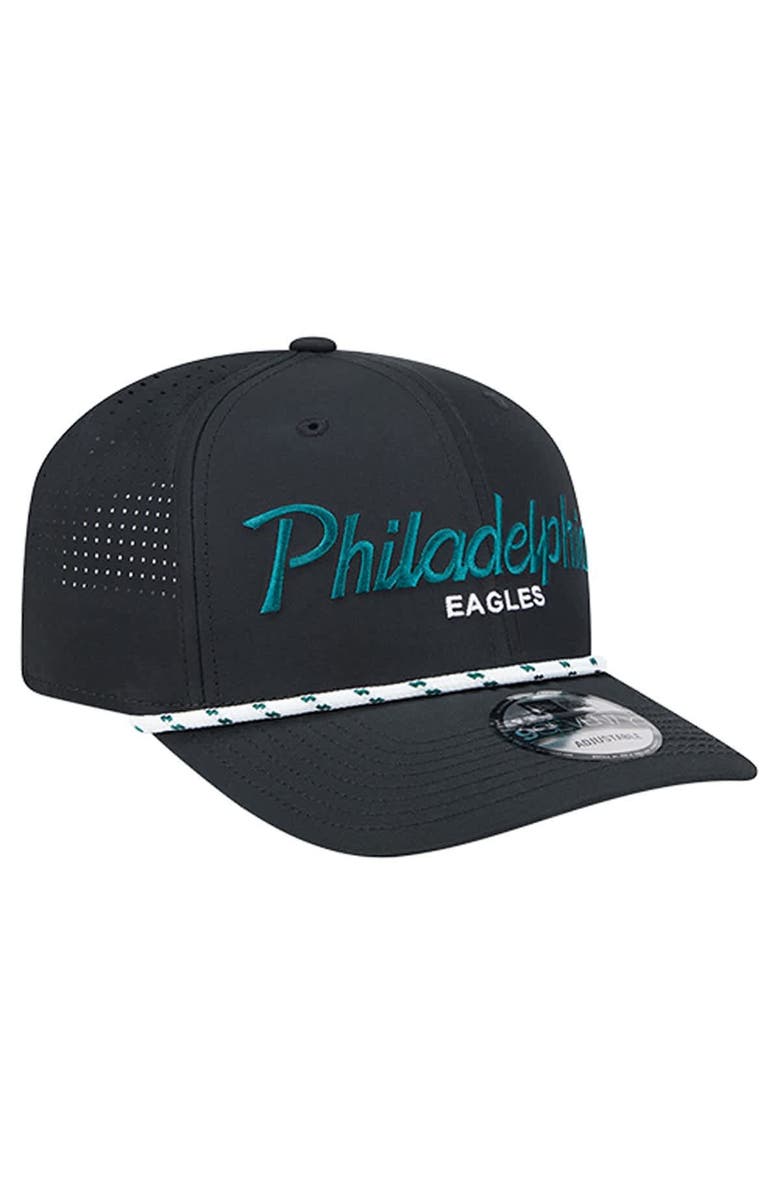New Era Men
s New Era Black Philadelphia Eagles Script 9SEVENTY Adjustable Hat, Alternate, color, Black