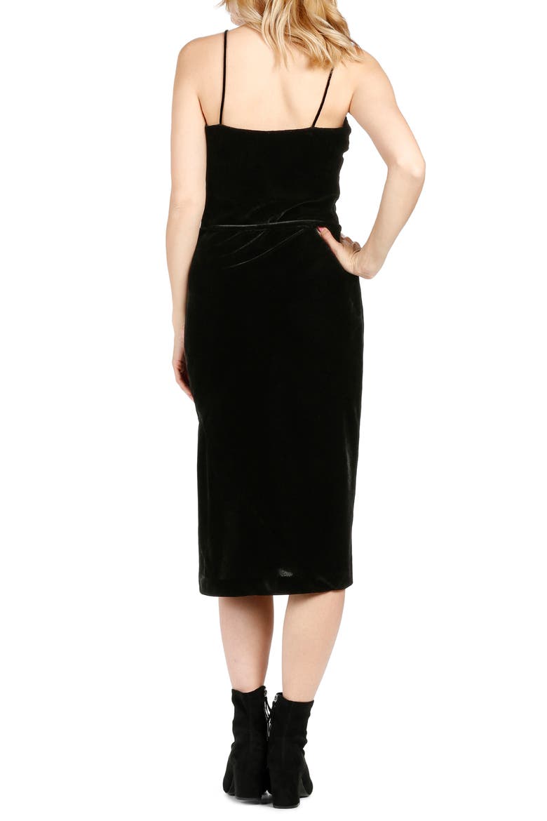 Tressa Velvet Midi Slipdress, Alternate, color, BLACK
