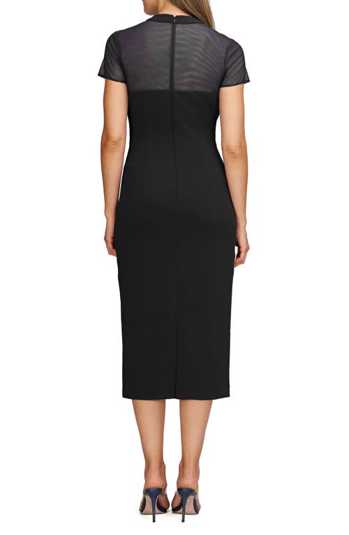 Js Collections Roselle Bow Detail Cocktail Midi Dress In Black