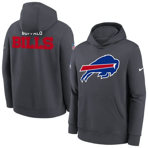Youth Nike  Charcoal Buffalo Bills Sideline Club Fleece Hoodie