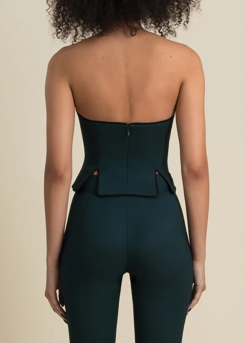 Contessa Mills Helix Form-fitting Stretch Wool Top In Black