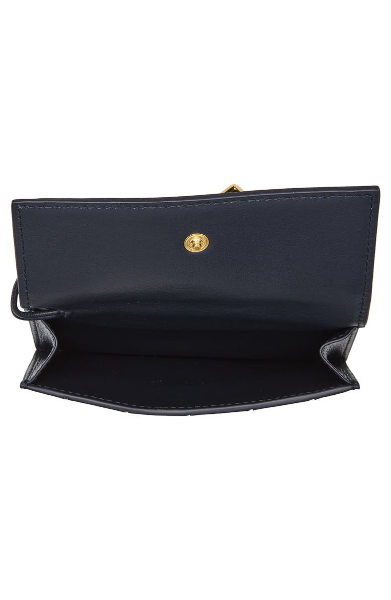 Bottega Veneta Andiamo Slip Intrecciato Leather Zip Card Case, Alternate, color, 4338 Midnight-Muse Brass