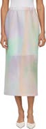 Lafayette 148 New York Aurora Print Neoprene Midi Skirt