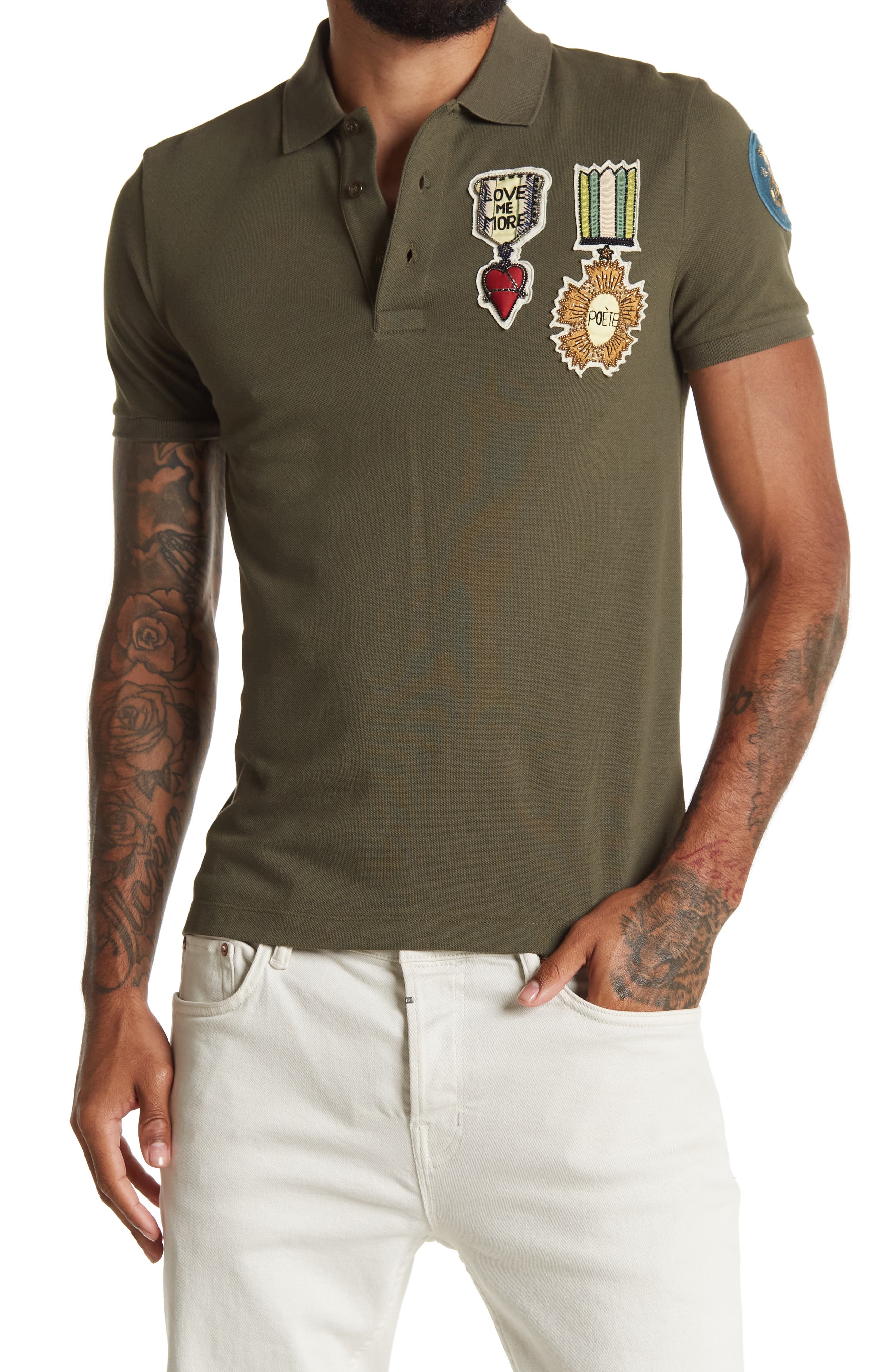 Valentino Uomo VALENTINO Medal Patch Polo (Men) | Nordstromrack