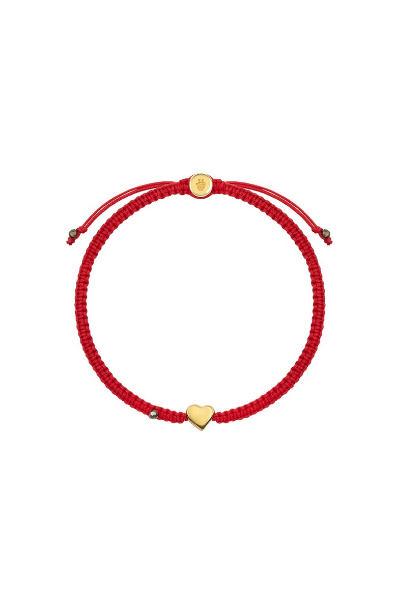 Enchanting Love - Red String Gold Heart Charm Bracelet, Main, color, Red/gold