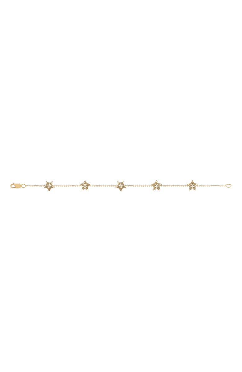 LuvMyJewelry Lucky Star Diamond Station Bracelet, Alternate, color, 14Kt Gold Vermeil On Sterling