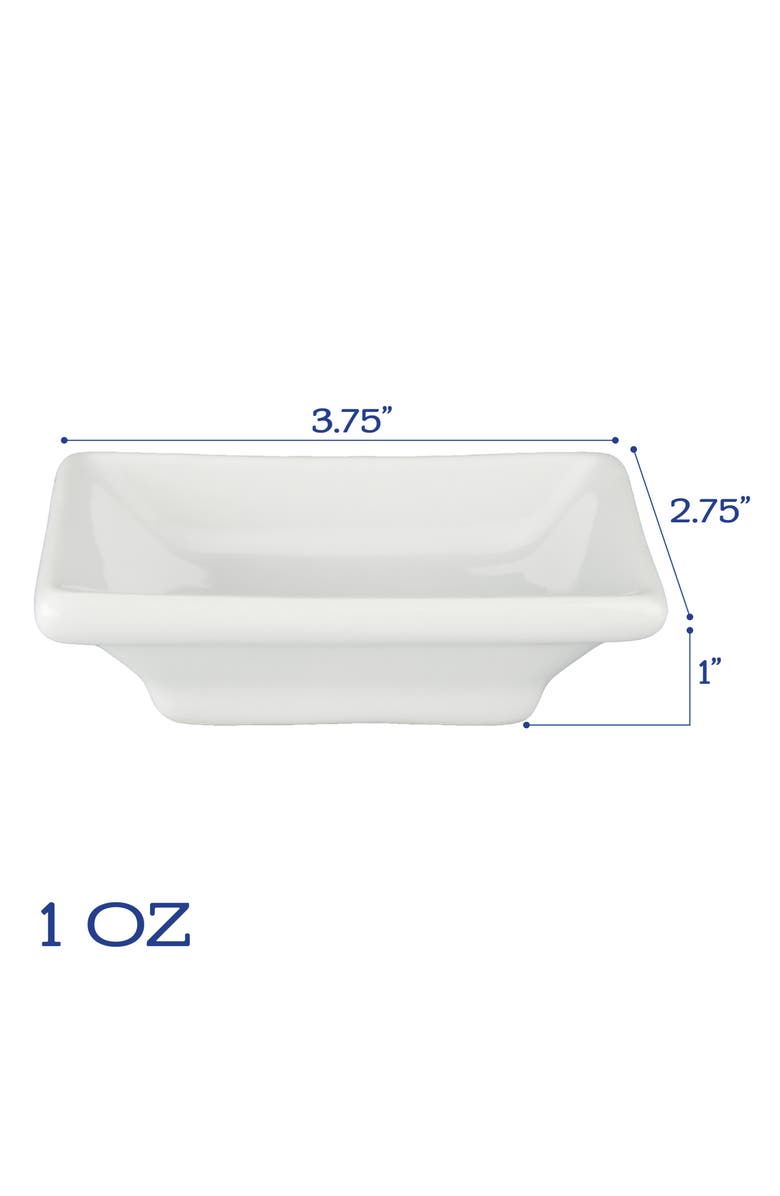 BIA Cordon Bleu Set of 4 Rectangular Soy Sauce Dishes, Alternate, color, White