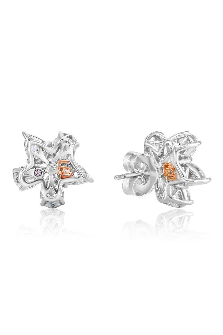 Cubic Zirconia Flower Cluster Stud Earrings, Alternate, color, WHITE