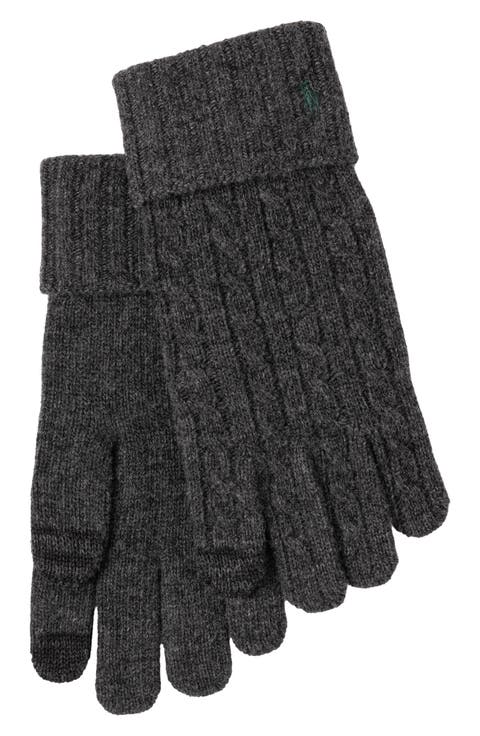 Cable Merino Wool Blend Gloves