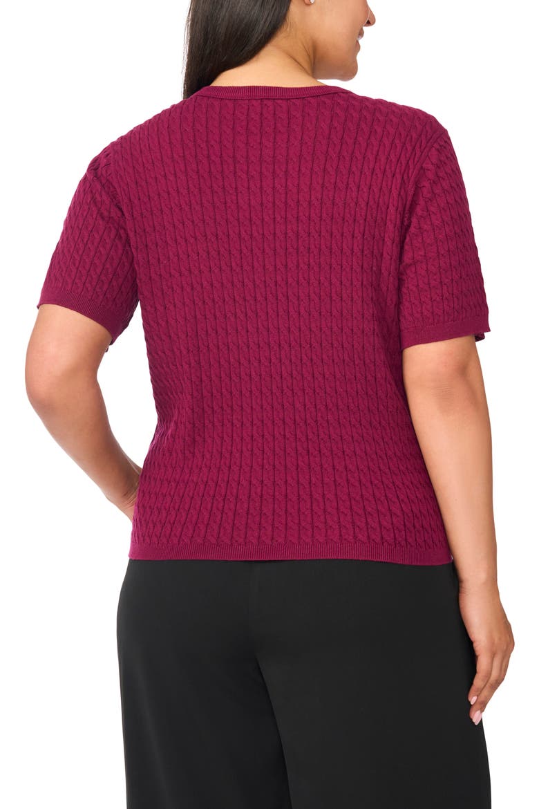 Cable Stitch Sweater, Alternate, color, PURE PLUM