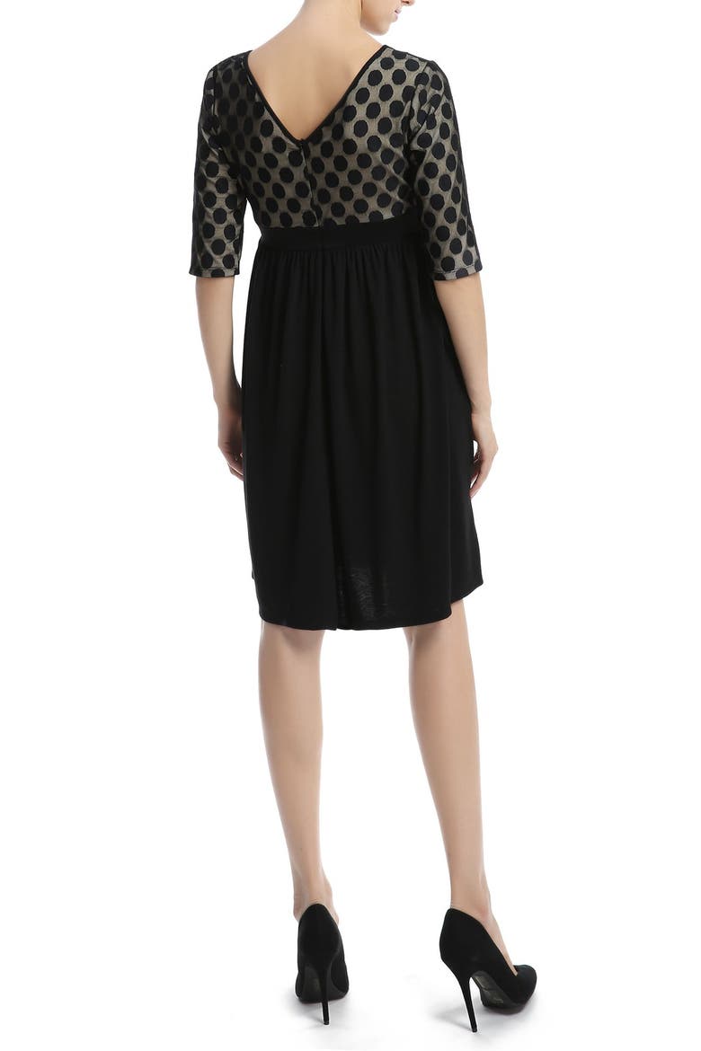 'Charlie' Maternity Dress, Alternate, color, BLACK/ BEIGE