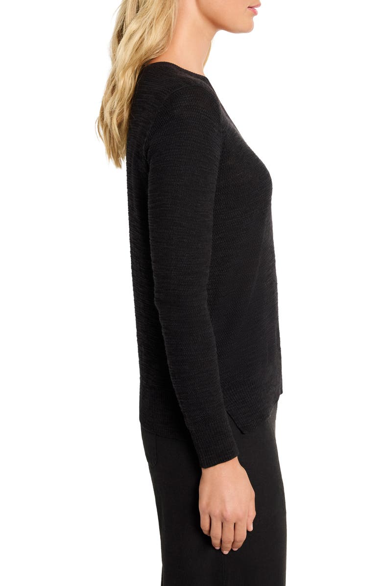 NIC+ZOE Breezy Textures Cotton Blend Sweater, Alternate, color, Black Onyx