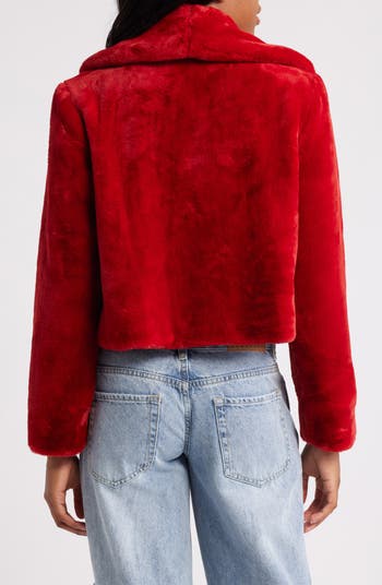 Shawl Collar Faux Fur Jacket